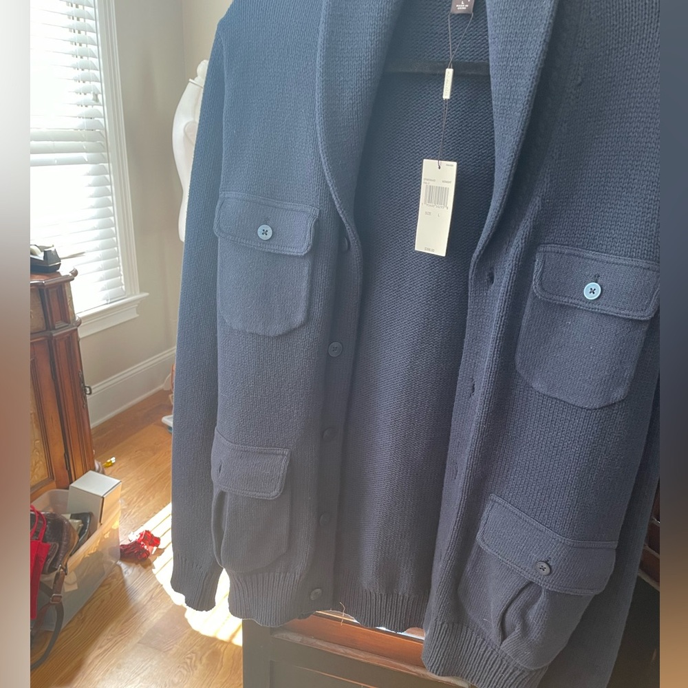 NWT Michael Kors Men’s Navy blue sweater Size L - Picture 9 of 9